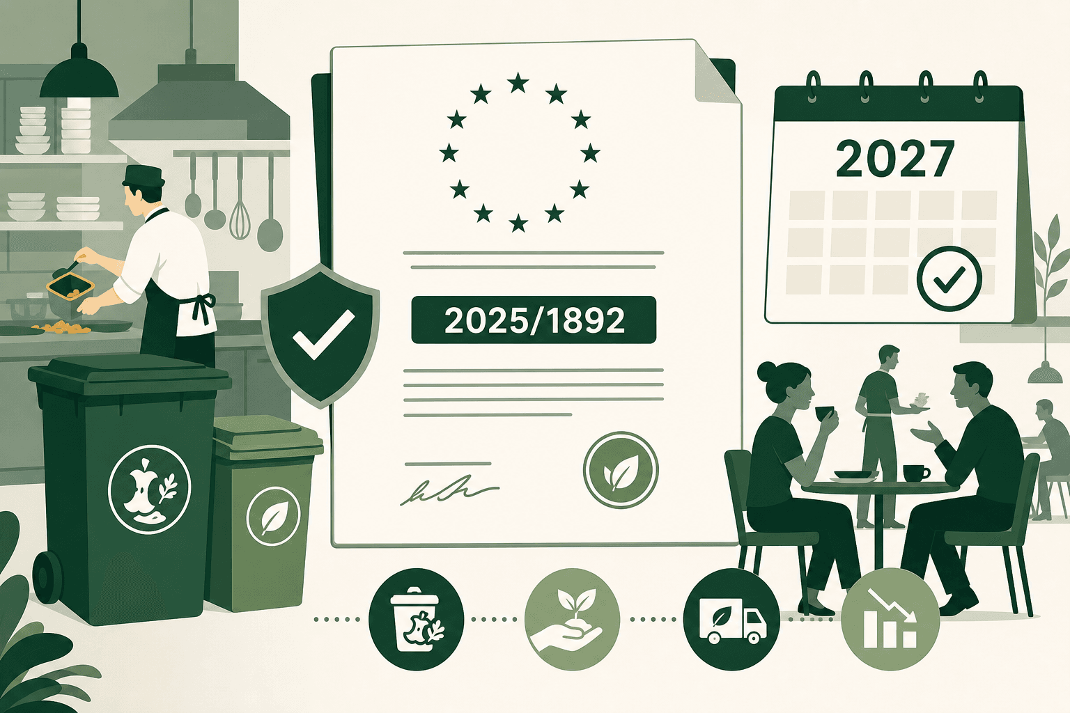 EU Directive 2025/1892 sets new food waste obligations for cafés and restaurants, with national implementation due by 2027